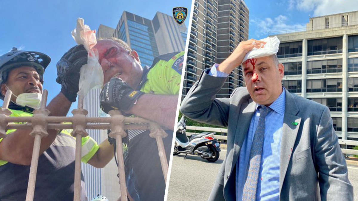 Hieren en la cabeza jefe policía de NYC durante protesta