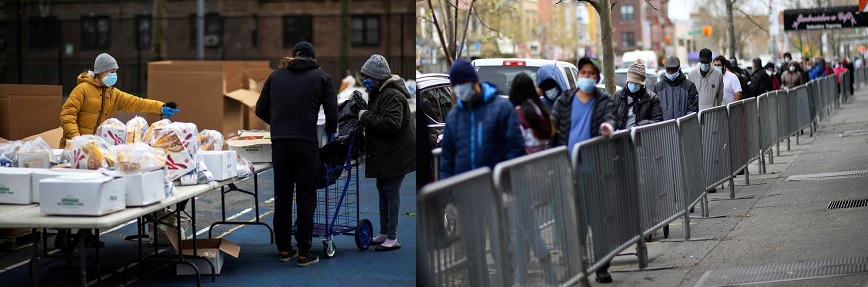 El hambre alcanza niveles nunca vistos en NYC; dominicanos hacen filas buscando alimentos