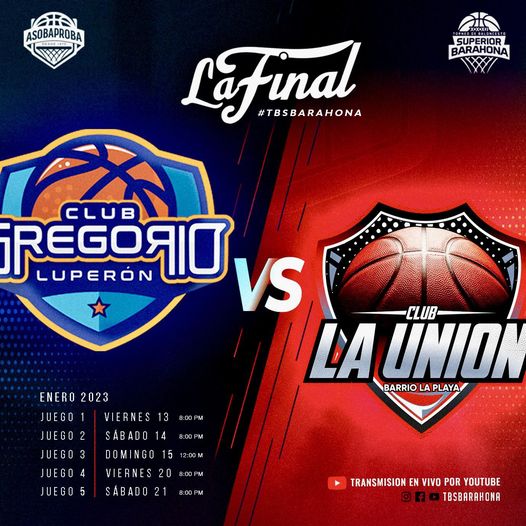 El Gregorio Luperón y La Unión inician esta viernes la serie final del Torneo de Baloncesto Superior de Barahona